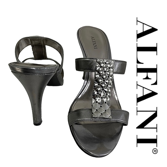 Alfani Shoes - Alfani Gizelle Silver Patent Leather Sandals